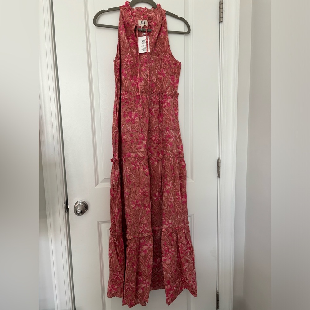 Floral pink maxi dress